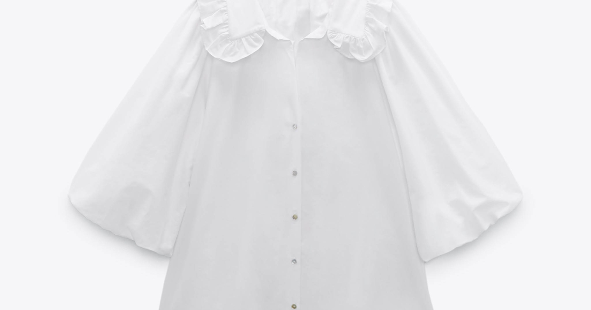 ZARA - ＊2020SS＊ZARA ボリュームデザイン ポプリン トップス ブラウス ZARA - ＊2020SS＊ZARA ボリュームデザイン ポプリン トップス