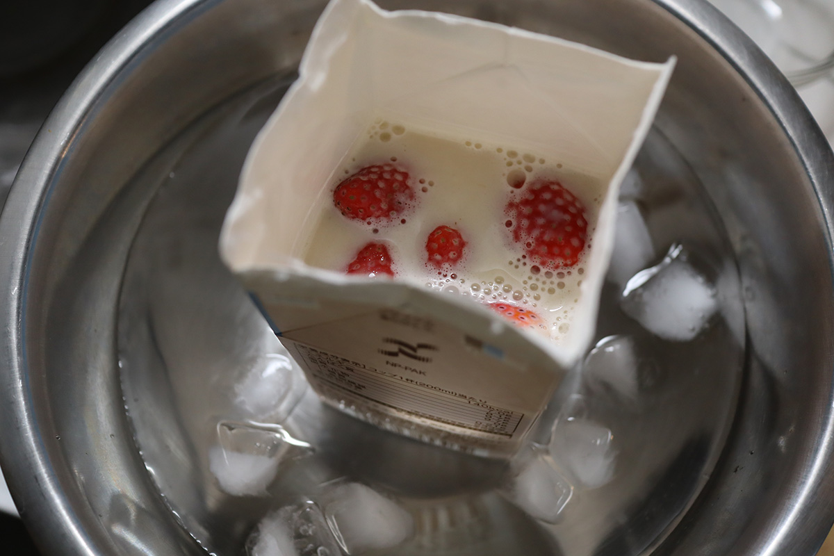 いちごミルク寒天の作り方
