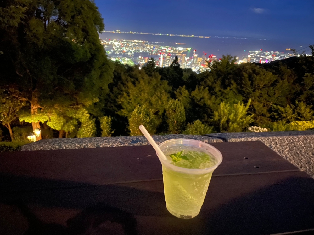 布引ハーブ園　夜景　バーカウンター　モヒート