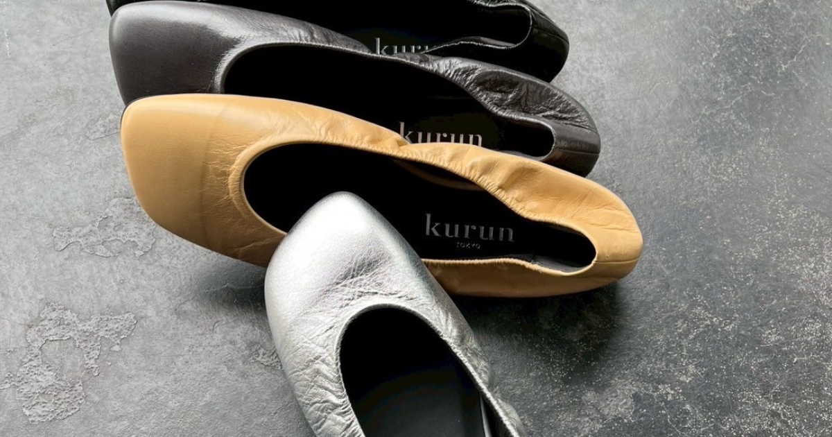 美品 クルントウキョウ バレエシューズ 初売り】履き心地の良さに世界が惚れた！〈kurun TOKYO